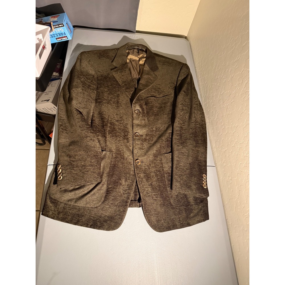 Pal Zileri Gruppo Forall Mens Wool Blend Blazer Sport Coat Olive Brown Italy 52